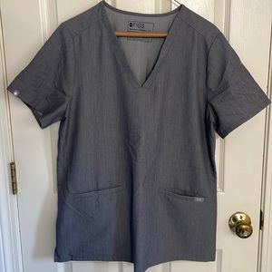 Large Figs scrub top dark grey